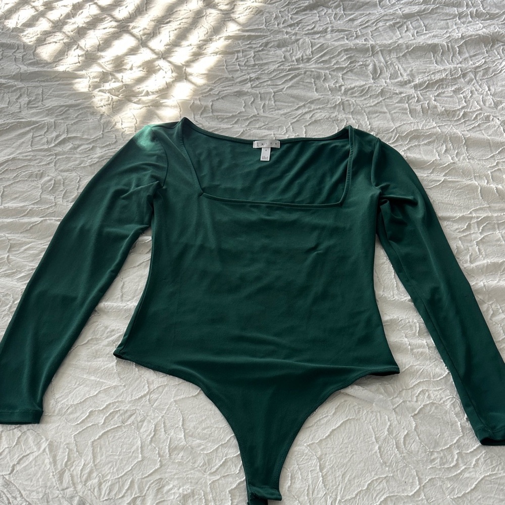 LOFT Teal Square Neck Bodysuit